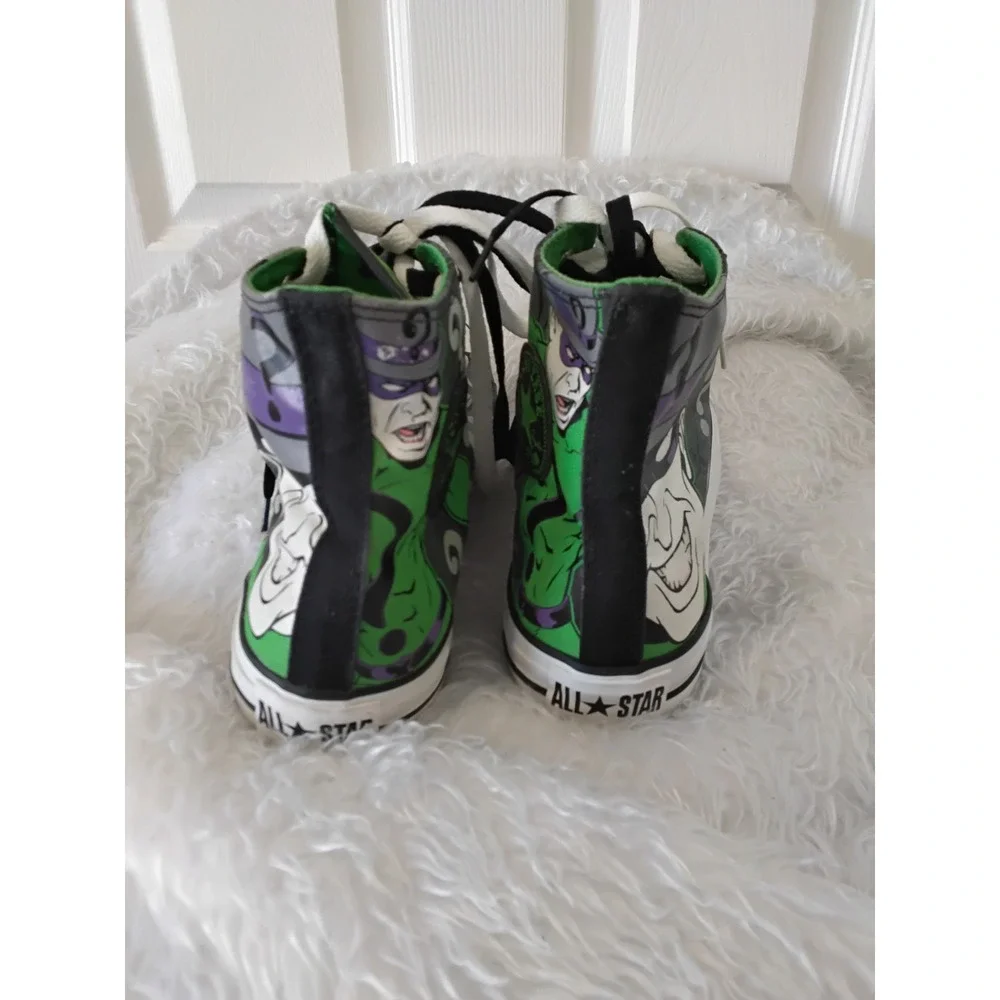 Converse All‎ Star DC Comics The Riddler High Top Sneakers Shoes Black Green - Picture 4 of 11